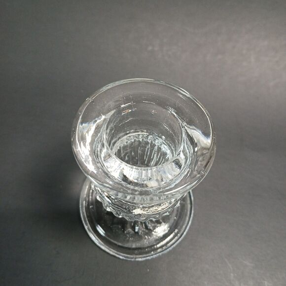 Vintage Clear Glass Tapered Candle Holder 2.5"Candlestick Colonial Candle Taiwan - Picture 4 of 6